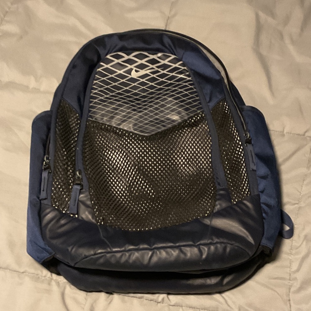 Nike Blue and Black Sporty Mesh Backpack